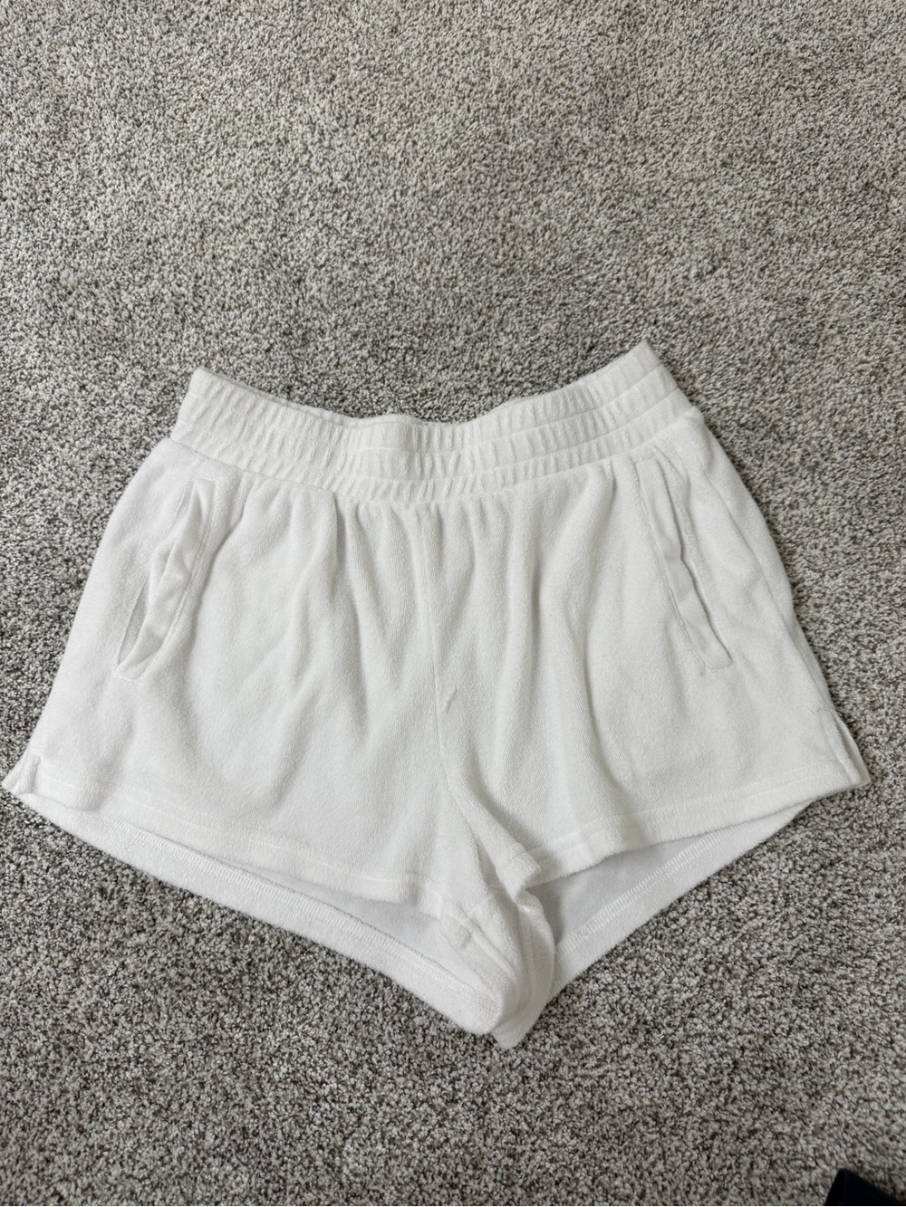 aerie OffLine white elastic waist shorts